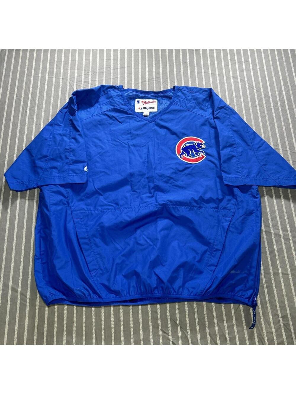 vintage Majestic Authentic Collection Chicago Cubs MLB dugout pullover jacket XL